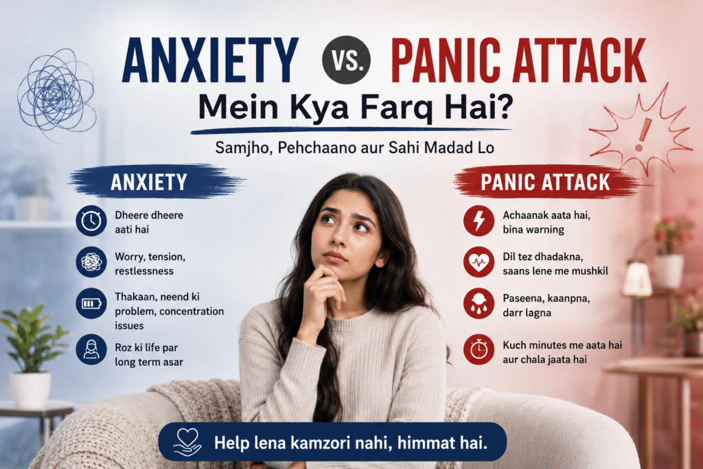 Anxiety vs panic attack differences explained