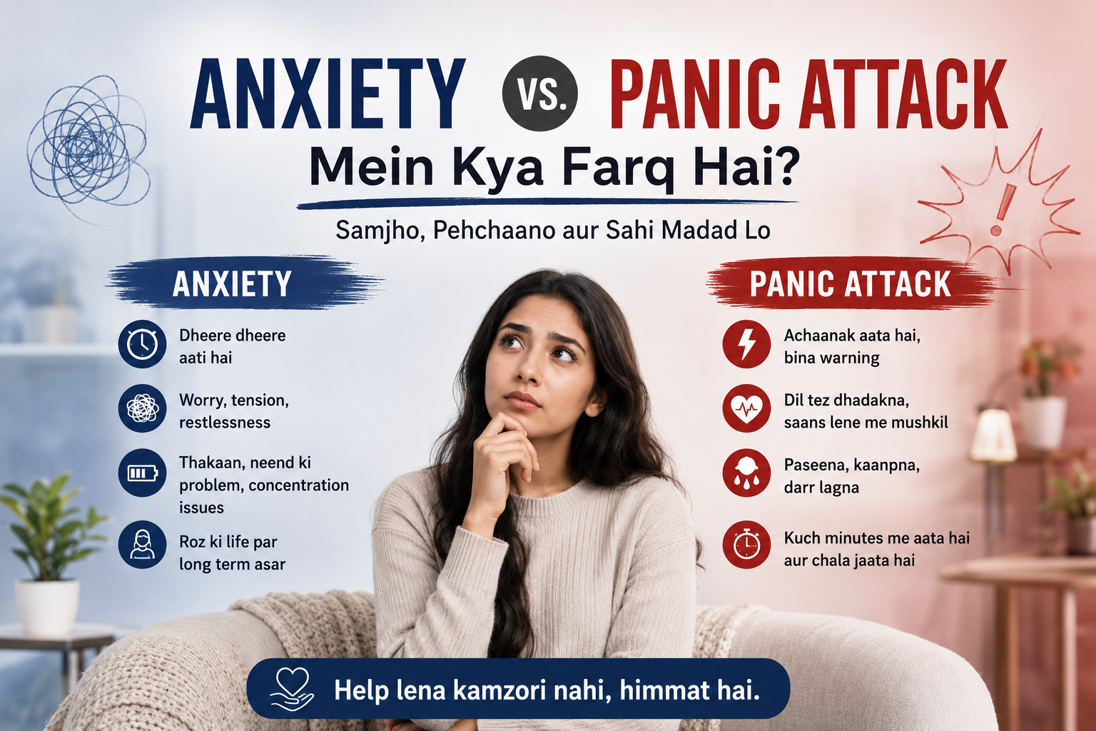 Anxiety vs panic attack differences explained